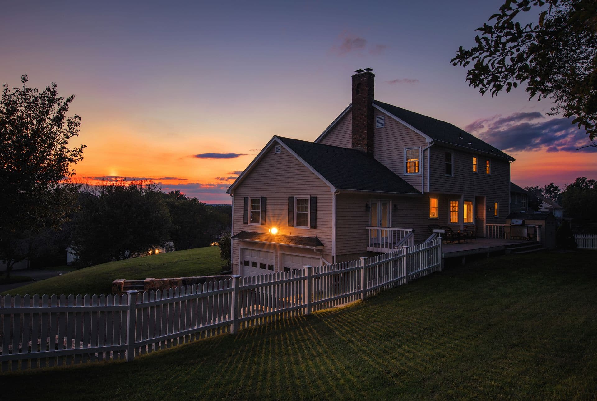 Connecticut Home at Sunset
